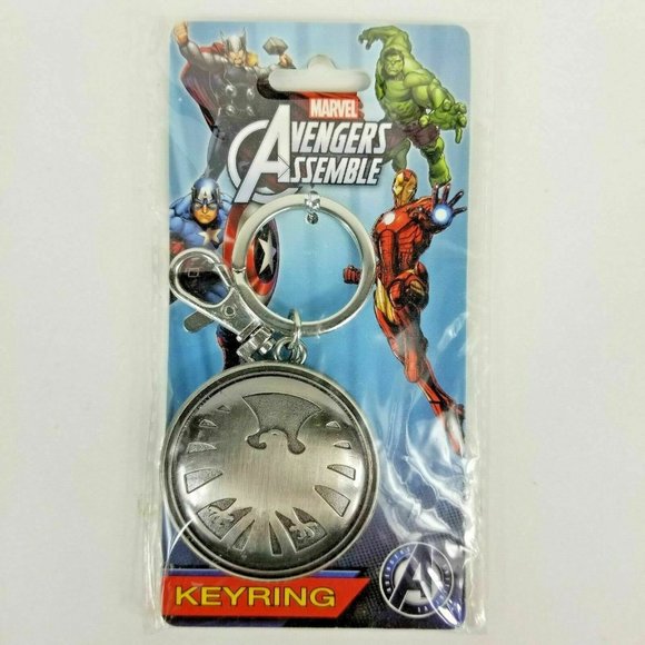 Marvel Avengers Assemble Keychain Logo Metal Keyring Monogram Key Chain New - Picture 12 of 12